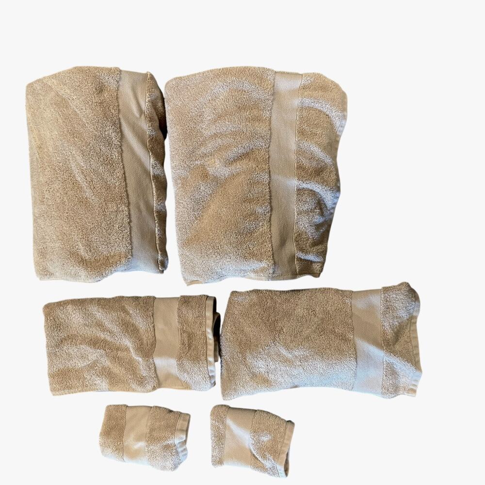 Lauren Ralph Lauren 6 Piece Set 2 Bath Two Hand Towel & 2 Washclothes Beige